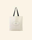 Flat tote bag with colored handle