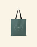 Flat colored tote bag with contrasting handle