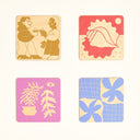 Paquet de 4 sous-verres illustrés - Gamme composante